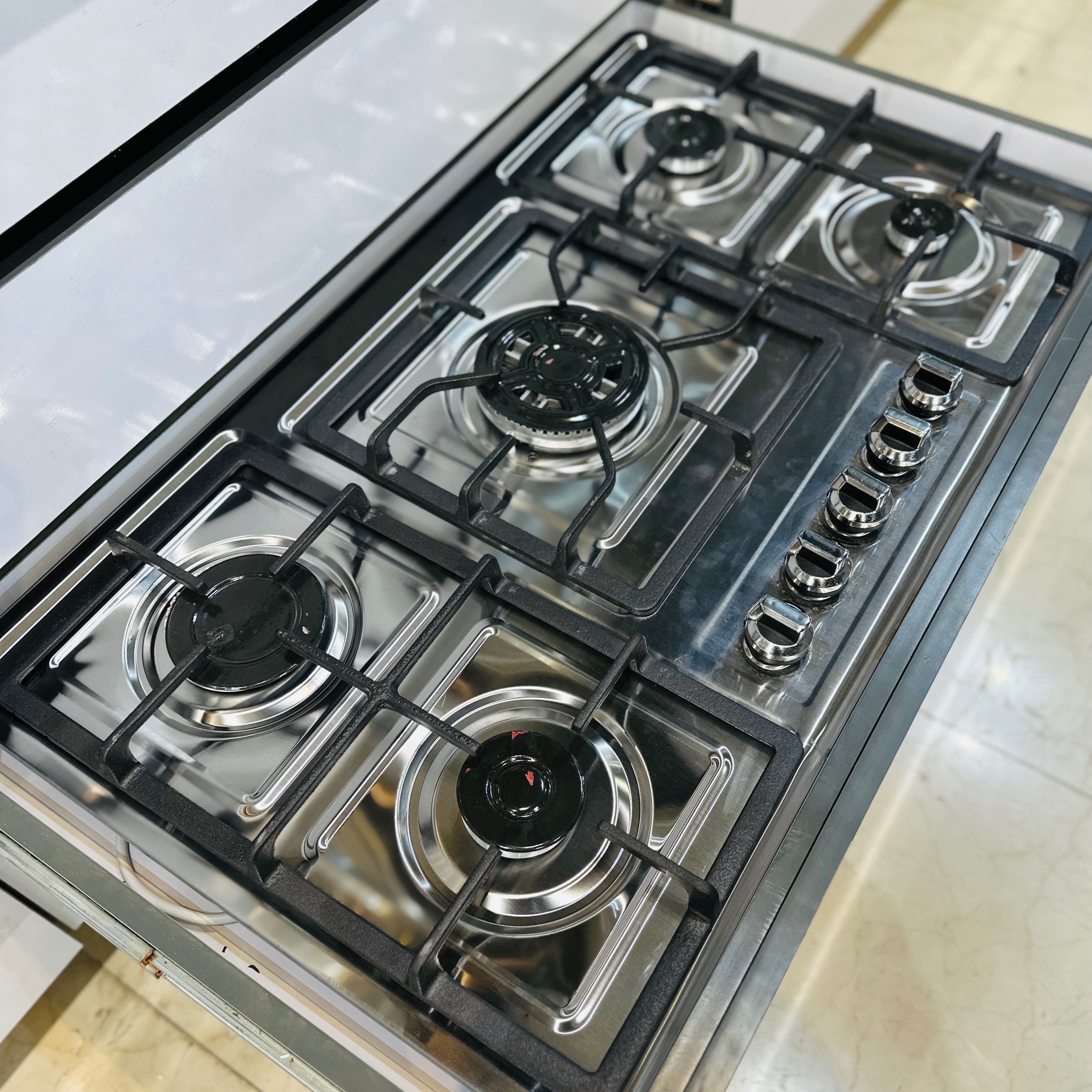 گاز 5شعله صفحه استیل با کیفیت بالا